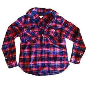 J. Crew Women’s Plaid Quarter Zip Flannel XS